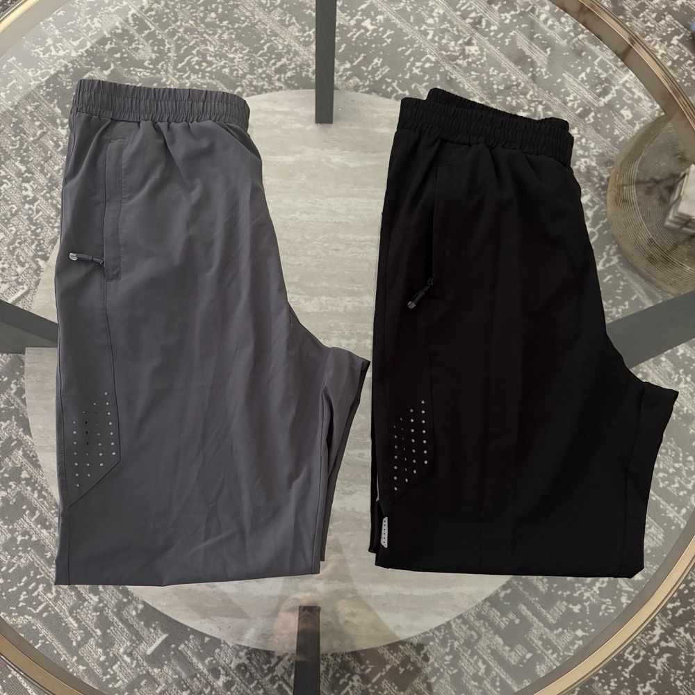 Lot of 2 Northyard Mens Black/Gray Polyester Athletic Joggers Size L
